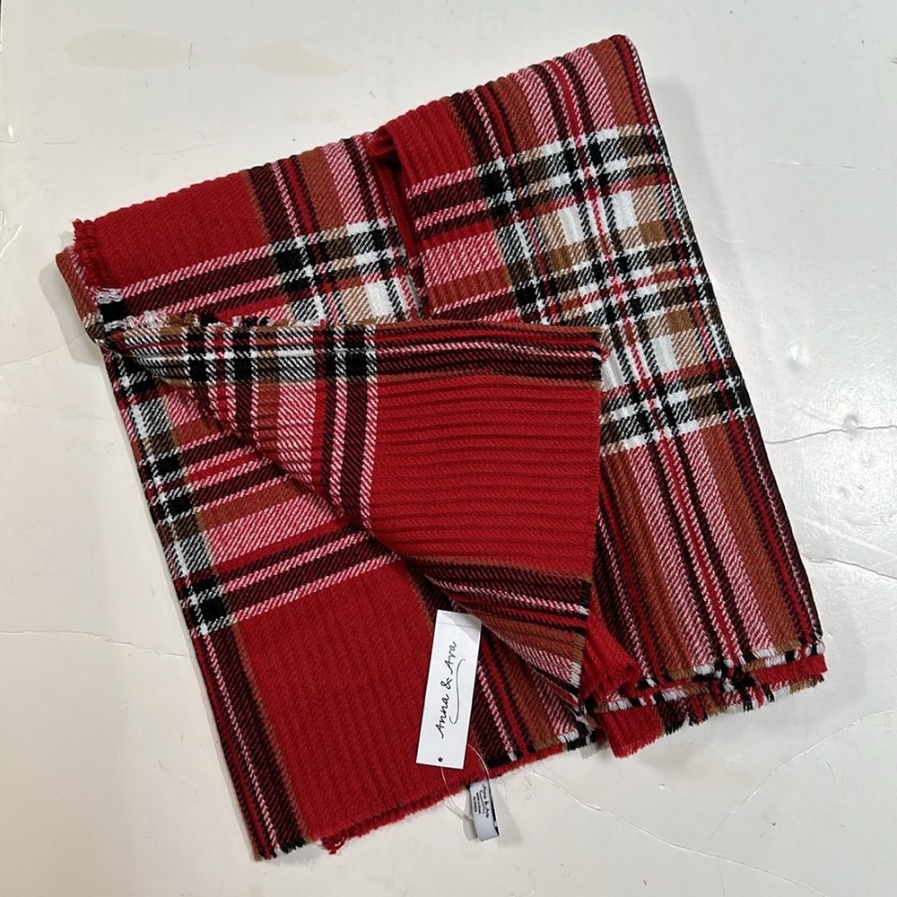 Anna & Ava Plaid Oblong Scarf